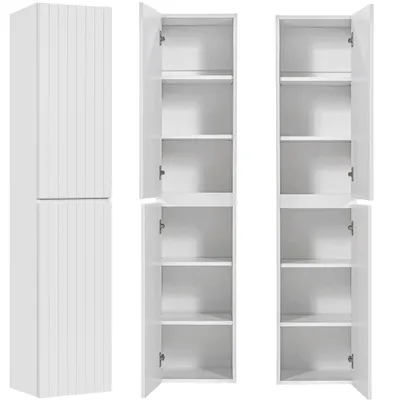 Produktbild von Badmöbel Hochschrank IRAKLIO-56 in weiß matt mit 2 Türen, B/H/T: ca. 35/160/33 cm