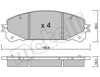 Produktbild von METELLI 22-0938-1 Bremsbeläge Satz Vorne Bremsklötze für TOYOTA RAV 4 IV (ZSA4, ALA4)
