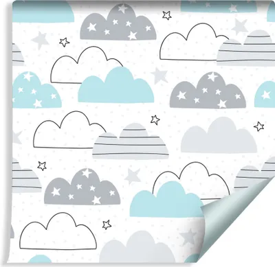 Obrázok produktu pre 10m VLIES WALLPAPER rolka škôlka farebné mraky XXL