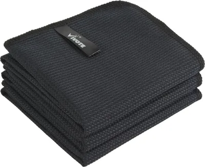 Obrázok produktu pre Utierka z mikrovlákna 40x60 cm, 3 kusy, čierna vaflová štruktúra, savá a bez žmolkov