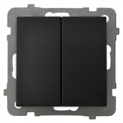 Produktbild von Ospel AS Doppelschalter Schwarz Metallic Unterputz