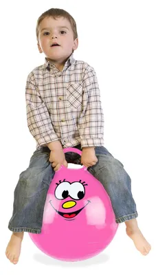 Produktbild von Springball Hüpfball Sprungball - Ø 45 cm - Belastbar bis 150 kg - Rosa mit Smiley