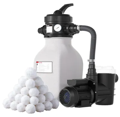 Image de Système de filtration à sable pour piscine - Débit : 6 m³/h - Contient 700 grammes de billes de filtration