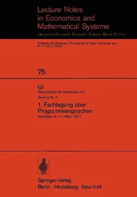 Produktbild von 1. Fachtagung über Programmiersprachen