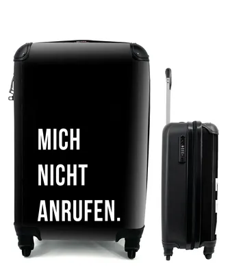 Produktbild von MuchoWow® Koffer Handgepäck Trolley Rollkoffer Kleine Reisekoffer mit 4 Rollen - Ich rufe nicht an - Schwarz - Zitate - Cabin Size < 55x40x23 cm & 55x40x20 cm - Fotokoffer - Kabinenkoffer - Boardgepäck - Reise-Box - Reisekoffer - Reisegepäck - Koffer mit Bild - Trolley für Kinder