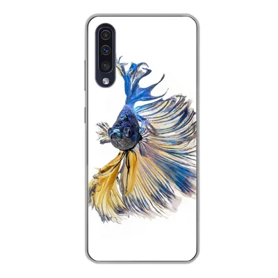Produktbild von MuchoWow® Handyhülle Schutzhülle Hülle für Samsung Galaxy A50 Fisch - Schwanz - Blau Silikon Softcase Handy Hülle - Mobiltelefonhülle