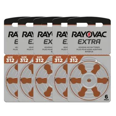 Zdjęcie produktu dla Baterie do aparatów słuchowych Rayovac Extra PR41 (A312, B3124, L312ZA) 30 szt.