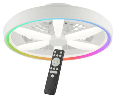 Produktbild von LED-Deckenlampe, Ventilator, Fernbedienung, RGB, CCT, Ø 48 cm, weiß