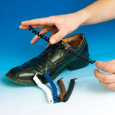 Produktbild von Schuh Schnür Senkel Schnürsenkel Schnürband elastisch, 1 Paar, spiralförmig, Farbe:weiß
