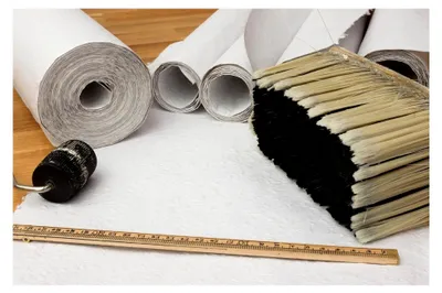 Produktbild von Gerillter Tapeten-Nahtroller – Andrückrolle mit Gummiwalze, Kantenroller und Tapetenroller für Vlies und Raufaser, 50 mm Walze