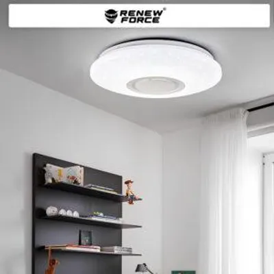 Zdjęcie produktu dla Lampa Plafon Led Rgb 60W Głośnik Bluetooth + Pilot Aplikacja Smart Barw Cct