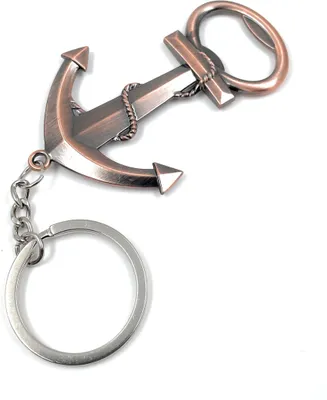 Produktbild von Onwomania Anker mit Seil Flaschenöffner Schlüsselanhänger Metall Glücksbringer in Alu Geschenkbox, ideal zum Verschenken