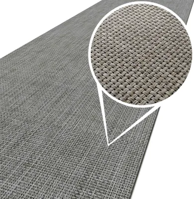 Produktbild von Outdoorläufer Teppich Läufermatte TATAMI Grau Rattan Robust Breite 50cm Länge 180cm