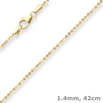 1-4mm-Criss-cross-Kette-aus-585-Gelbgold-42cm
