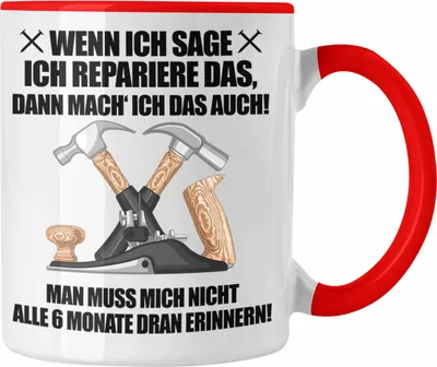 Produktbild von Trendation - Hausmeister Tasse Lustiges Geschenke Lustig Spruch Haustechniker Geschenkidee Sprüche (Rot)