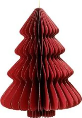Produktbild von Kaemingk Weihnachtsanhänger Tannenbaum Rot Glitter & Aufhänger 20 cm - Papier