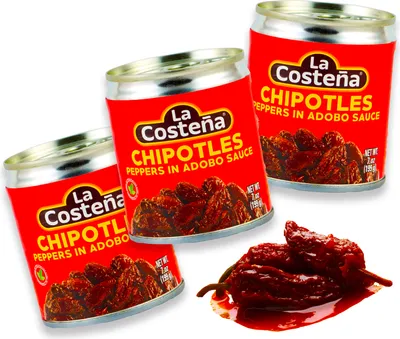 Produktbild von Chipotle Chili in Adobo Sauce - Chipotle in Adobo von La Costena (Pack von 3) je 199 gr