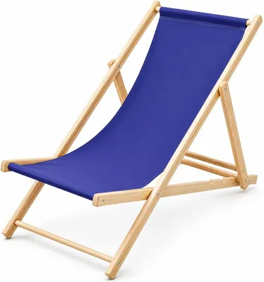 Produktbild von Liegestuhl klappbar aus Holz mit Verstellbarer Rückenlehne, belastbar bis 120 kg (Dunkelblau)