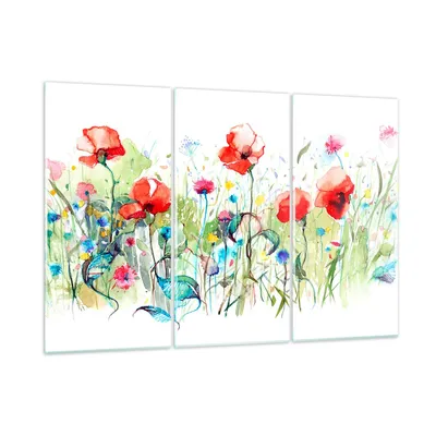 Produktbild von Bilder auf glas - Blumen Wiese Blatt Natur - 165x110cm - Glasbilder - Wandbilder - Kunstdruck - zum Aufhängen bereit - Wanddekoration aus Glas - Glas Bilder - Wandbild auf Glas - GCE165x110-3076