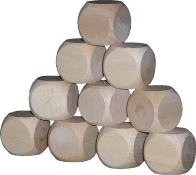 Obrázek produktu pro Prázdné hrací kostky 40 mm, 10 kusů