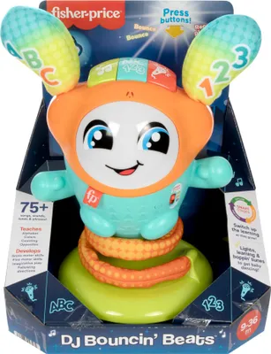 Produktbild von Mattel HJP94 Fisher-Price DJ Hüpfi, Lernspielzeug mit Musik für Babys, deutsche Ausgabe