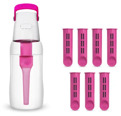 Zdjęcie produktu dla Dafi Butelka filtrująca SOLID 0,5 l flamingowa z 7 filtrami