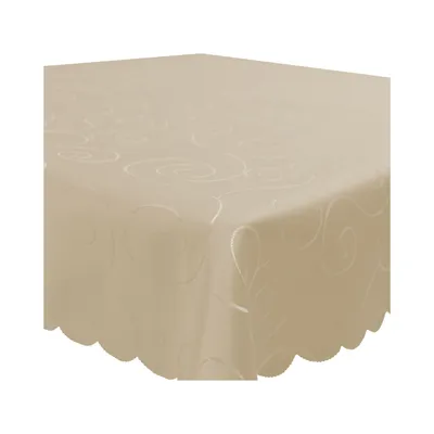Produktbild von Tischdecke 160x260 cm Creme Damast Ornamente eckig Circle Struktur bügelfrei pflegeleicht