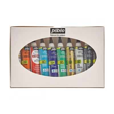 Image de Pebeo Vitrea 160 Set de crayons de couleur brillants, 10 x 20 ml