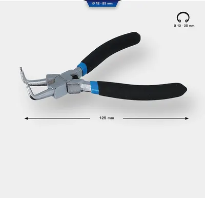 Zdjęcie produktu dla BRILLIANT TOOLS Szczypce do pierścieni osadczych wewnętrznych kątowe 125 mm - BT067008
