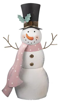 Produktbild von Clayre & Eef Dekorationsfigur Schneemann 29x9x51 cm Weiß Metall