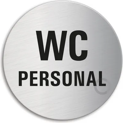 Produktbild von Schild Türschild WC Personal | Edelstahl selbstklebend Ø 60 mm