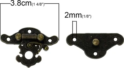 Produktbild von 1 Schloss für Boxen uvm., 38x29mm, antikmessing