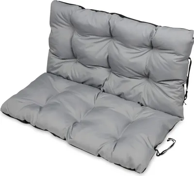 Produktbild von Sitzkissen Bankkissen Bankauflage für Gartenbank - 100x50 cm und Rückenlehne 100x60 cm - Outdoor und Indoor - grau