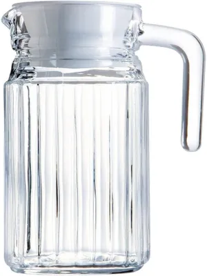 Obrázek produktu pro Skleněná konvice na vodu s víkem - 0,6 l - průhledná