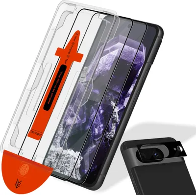 Obrázek produktu pro 2-balení Google Pixel 8 Ochranné sklo na displej & 1-balení ochrana objektivu - Tvrzené sklo | [Automatická instalace] - Bez bublin