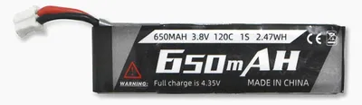Produktbild von Akku Emax Tinyhawk LiPo 1S, 650 mAh, 3,8 V, 120C, PH2.0 Anschluss