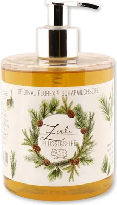 Produktbild von Florex Flüssigseife mit Schafmilch 500 ml im Spender Zirbenduft
