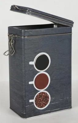 Image de 12 pièces boîte à café en métal 12x8x19cm gris avec fermeture à clip récipient cuisine
