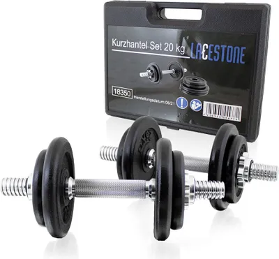 Produktbild von Lacestone Kurzhantel Set 20kg Gusseisen MS-18350