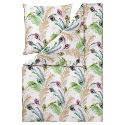 Produktbild von LOESCHEN Estella Impulse Mako-Satin FEATHER Bettwäsche-Garnitur Farbe multicolor Größe 155x220 + 80x80 cm