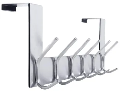 Immagine prodotto di Solidchoice - Gancio appendiabiti da parete con 6 ganci - Acciaio inossidabile - Argento - Ideale per cappotti e asciugamani