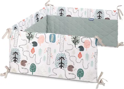 Produktbild von SENSILLO - Bettumrandung Babybett 60x120 - Baumwolle und Baumwollmusselin, Waschbar - Igel