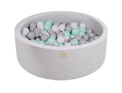 Produktbild von Ballenbak KATOEN Licht Grijs - 90x30 incl. 200 ballen - Mint, Grijs, Wit