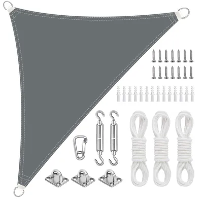 Zdjęcie produktu dla Trójkątny parasol przeciwsłoneczny - 3x3x3 m - Szary