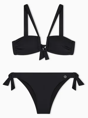 Produktbild von EMPORIO ARMANI Damen-Bikini, Elasthan-Bandeau+Slip, Schwarz, Größe XL