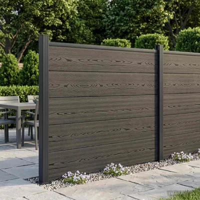 Produktbild von vidaXL zaunset 180 x 105 cm WPC und Aluminium Schwarz