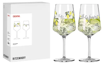 Immagine prodotto di Set di bicchieri da cocktail Ritzenhoff con scritte, capacità 544 ml, in cristallo,