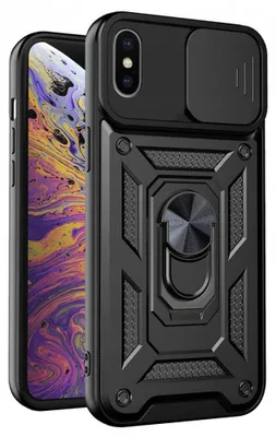 Produktbild von Techsuit Camshield Back Cover Hülle für Apple iPhone XS Max - Schwarz