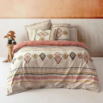 Produktbild von L'Essentiel Linge de Maison, Felix - Tile Red, Bettwäsche-Set, Fliese Rot, 100 % BAUMWOLLE RANFORCE, 240 x 220 cm