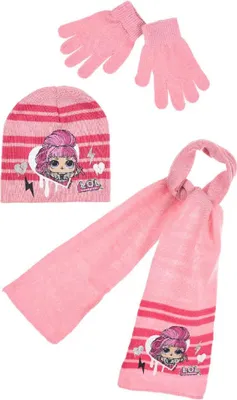 Produktbild von LOL Surprise - Kinder 3tlg. Winter Set Mütze Schal Handschuhe – Rosa / 52 cm